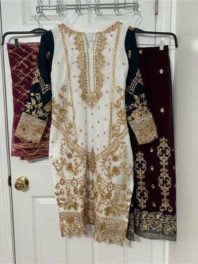 Indian Pakistani 3 piece stitched suit with embroidery
